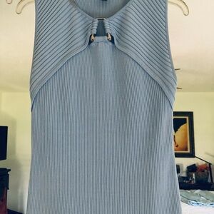 White House Black Market Ribbed Blue Tank Top